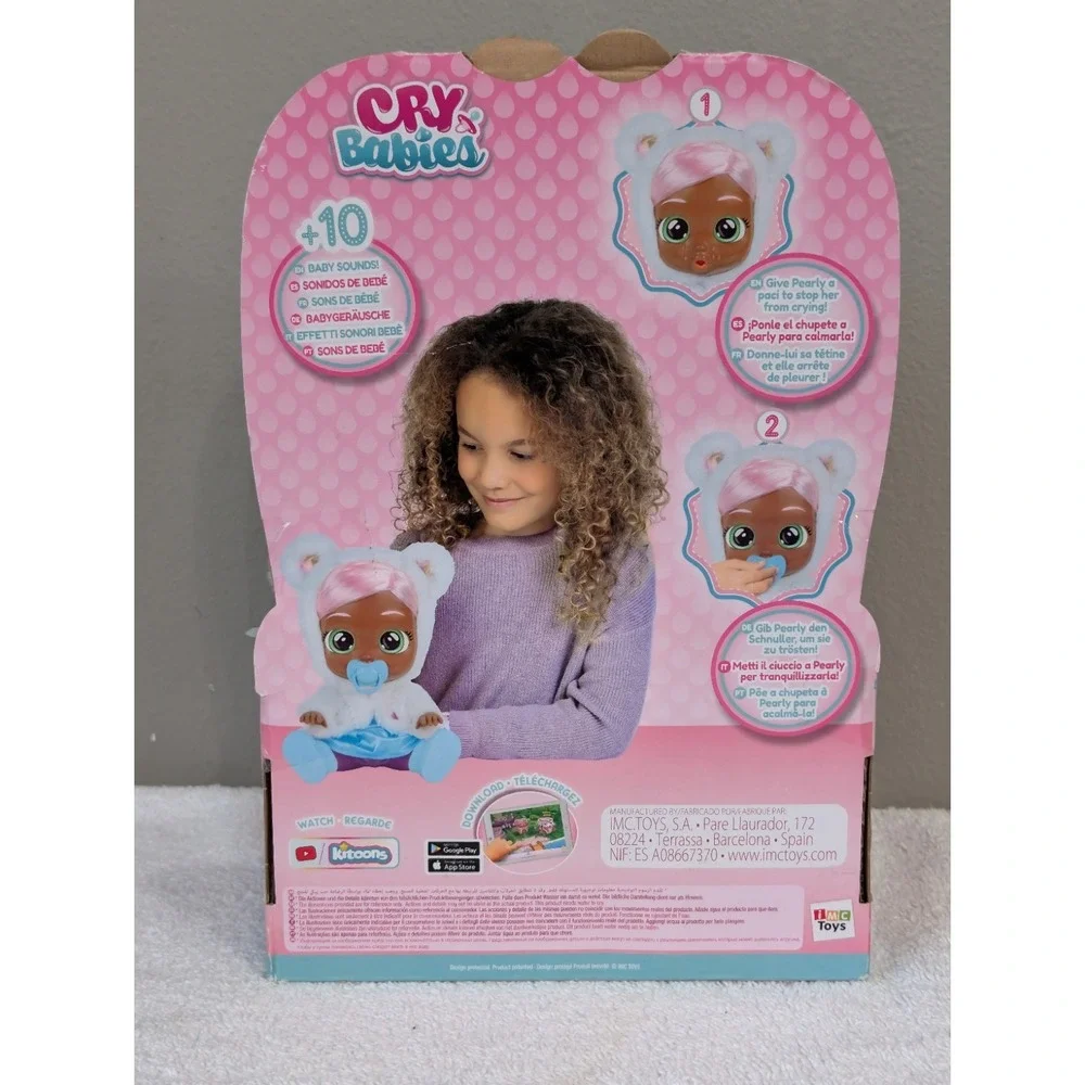 Cry Babies Dressy Pearly Interactive Baby Doll Pink Hair Cute Stylish Outfit